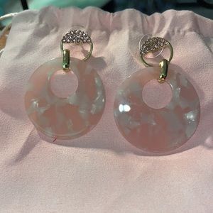 Pink rhinestone Pearly pink and gold earrings. Never worn in original package.
